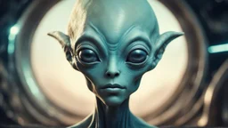 Portrait of a beautiful intelligent alien,