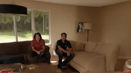 alex ferrer sits far away from miserable wife on broken couch