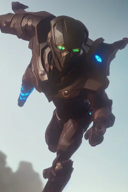 A battle iron suit with the ability to fly