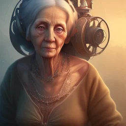 fantasy art, book cover, old woman that almost ate a cookie from hell