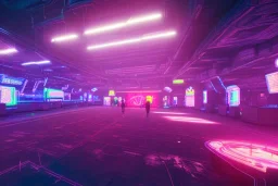 cyberpunk football stadium, cyberpunk, full body, realistic, intricately detailed, neon lighting, vivid colors, neon, futuristic, 64k, unity engine, bloom,cinematic lighting,blue tone, octane render.