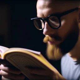 A picture of a person reading a remarkable book on self-development, with a focus on working on self-improvement and acquiring new knowledge, 4K