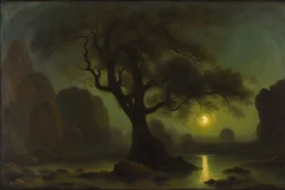 trees, night, rocks, mountains, hans am ende, and henry luyten impressionism paintings