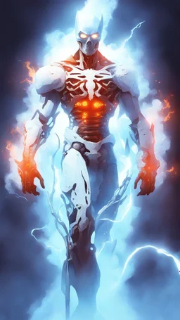 Skeleton batman X Humantorch with ice powers in dark souls , cinematic, 4k, epic Steven Spielberg movie still, sharp focus, emitting diodes, smoke, artillery, sparks, racks, system unit, motherboard, by pascal blanche rutkowski repin artstation hyperrealism painting concept art of detailed character design matte painting, 4 k resolution blade runner