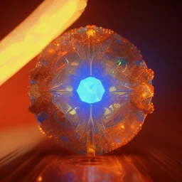 Ring made by wood roots and shreds of glass, orange diamonds sparkles, red rubi fragments around, blue lights reflexes, complex structure, gold details, intricate ring pattern,Unreal Engine 5, macro lens,sharp focus, realistic, hyper detailed, studio lighting, neon light ambient, cinematic