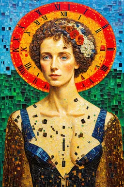 Time is breaking; Neo-surrealism with a color palate of Klimt