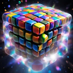 Multiverse in a Rubik Cube, floating in the calaxy