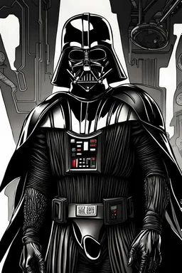 combine the character of Darth Vader with that of Alien by Ridlay Scots