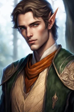 young handsome elven, with long pointed ears