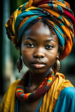 beautiful african girl colored
