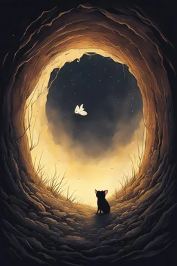 The story begins with a mouse, a tiny creature trapped inside a hole, its heart pounding with a mixture of dread and anticipation. Outside, a giant cat lurks, its eyes glinting with an insidious hunger. The mouse can hear the low rumble of its growls, a chilling reminder of the imminent danger. Fear permeates the air, thickening with every passing moment. As the mouse peeks out from its sanctuary, it catches a glimpse of the monstrous feline, its massive paws ready to pounce. Every instinct scre