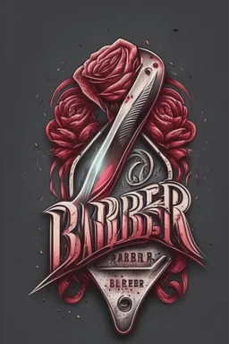 rose mit rasiermesser, haarschneidemaschine und diamant über schriftzug,firmenlogo für friseur barber, name soll SAMO THE BARBER sein, high quality, logo, graffitidesign, parallel