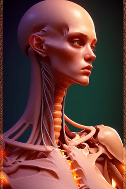 tall humanoid with long neck, 4k resolution, intricate details, ornate details, soft lighting, vibrant colors, retroanime, masterpiece, realistic