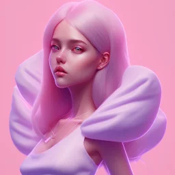 isometric clean art of super cute girl, soft lighting, soft pastel gradients, high definition, 3d icon clay render, blender 3d