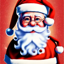 christmas card art, white dwarf santa, very short