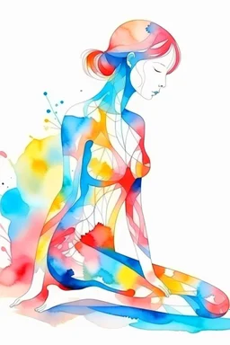 abstract relax pose watercolor painted patterns