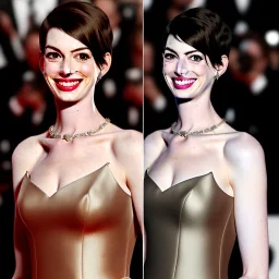 Anne Hathaway, wearing fantastic dress, 8k, highly detailed, realism, fine detailed,