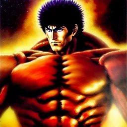 portrait of 'Kenshiro-Fist of the North Star',ancient metal armor , painting by gaston bussiere, greg rutkowski, yoji shinkawa, yoshitaka amano, tsutomu nihei, donato giancola, tim hildebrandt, oil on canvas, cinematic composition, extreme detail,fit full head inside picture,16k