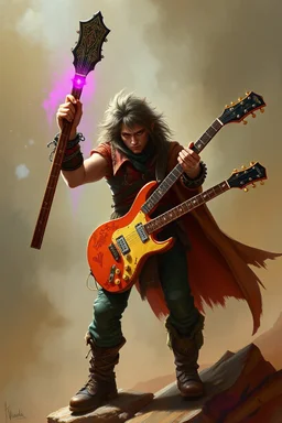 rockstar human bard 80s fantasy