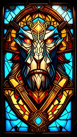 a stained glass picture of fire gun, epic legends game icon, symmetrical portrait rpg avatar, game icon stylized, intricate art deco patterns, game icon, intricate stained glass triptych, 4 k symmetrical portrait, 4k symmetrical portrait, in style of primal apes, ios app icon, stained glass art, app icon, game icon asset, dishonored