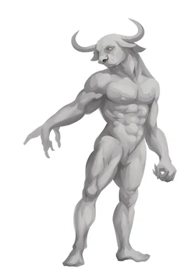 The Minotaur a man with a bull's head