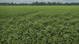 a field with soybeans