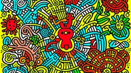 generates a picture based on the work and style of Keith Haring