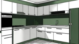 kitchen with marble color on the left side by the window from the bottom up, a microwave and an oven installed in the furniture, and on the right side and next to it an induction hob and a cooker hood above it, on the right side there is a sink and a dishwasher underneath it