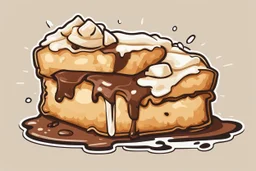 deep fried cheesecake bite, with a bite taken out clean vector style, bold outline