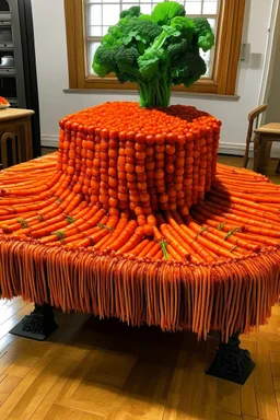 a picture of a table made out of carrots