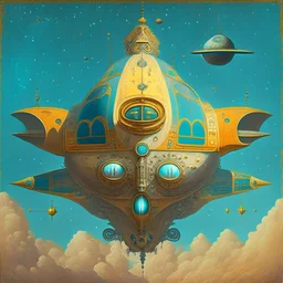 spaceship in the style of orthodox paintings