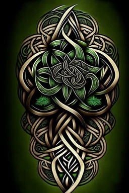 celtic tribal tattoo design of a mum flower
