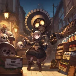 steampunk streetMarket, cute Skulls Queen,