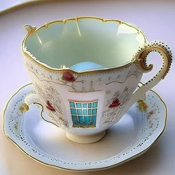 A teacup with windows