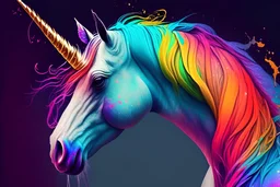 Unicorn with vibrant colors