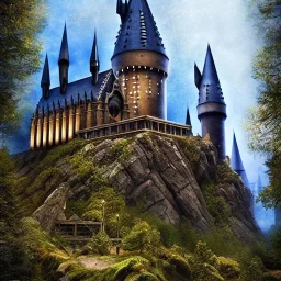 harry potter magical world with magical surroundings and lots of magic, realistic look with clarity, forest