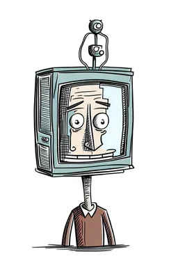 man with tv head cartoon