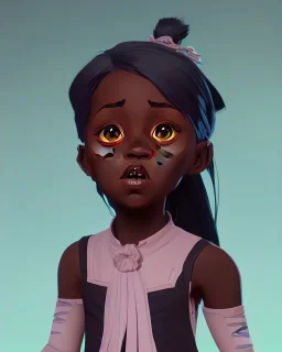 Portrait of a sweet dark skinned toddler witch girl with long dark hair