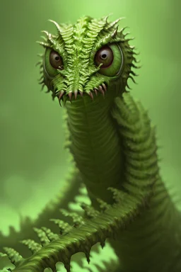 Fern monster, hyperrealistic cinematic, extreme closeup, sharp focus, detailed and intricate, cinematic composition