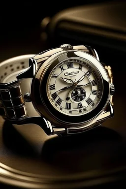 Generate an image of the Cartier watch in a vintage or classic setting to evoke a sense of timeless elegance."