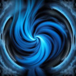 swirling blue and black smoke vortex