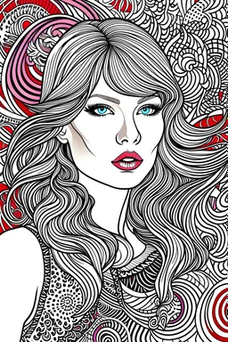 Design a coloring page based on Taylor Swift's "red" album