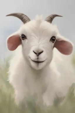 Painting of a cute baby goat