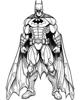 real massive batman, coloring page, full body (((((white background))))), only use an outline., real style, line art, white, clean line art, white background, Sketch style.