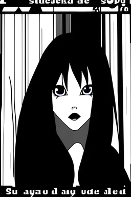 A brunette goth girl, in the style of Tite Kubo's Bleach