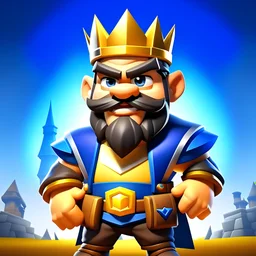 clash royale invented characater, cartoon, 2d, detailed, with background