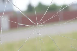 Slightly cracked glass, no background