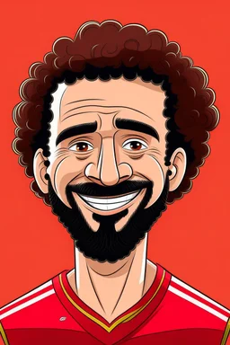 mo salah football player cartoon 2d