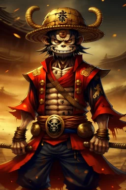 Monkey D Luffy in samurai armor