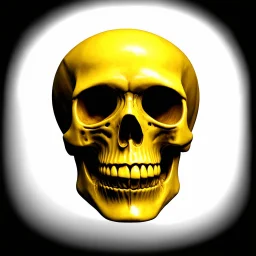 ANATOMICALLY CORRECT digital photograph of the SKULL OF A freshly skinned SMILEY FACE with fine line, highly detailed, high resolution, horrorcore, photorealisitc, awardwinning, action shot, matte, studio lighting, magazine cover, the skull is yellow, and the eyesockets are darker and more of a oval shape